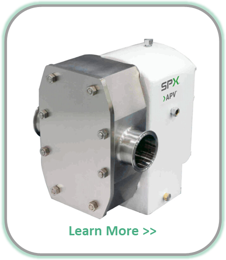 APV R Series elastomer rotor rotary lobe pump for dough, yeast and dairy